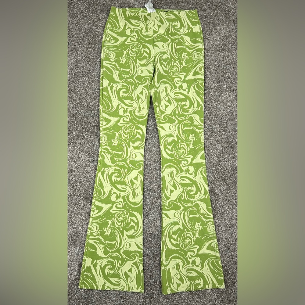 Zara Green Swirl Patterned Pants